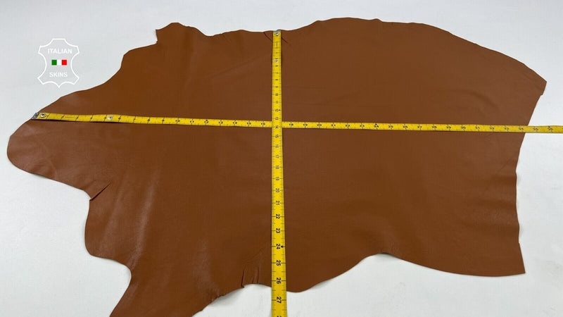 MEDIUM BROWN Thin Soft Italian Lambskin Sheep leather hides 6+sqf 0.6mm #C1635