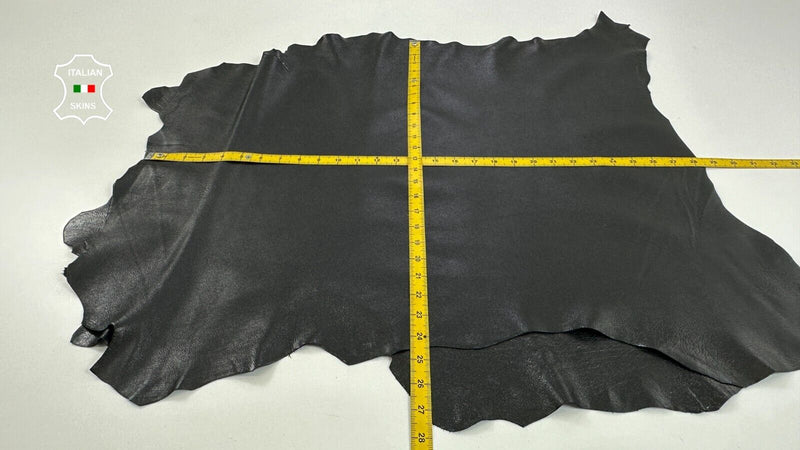 BLACK SHINY Soft Italian Lambskin Sheep leather hides 2 skins 10+sqf 0.9mm C2792