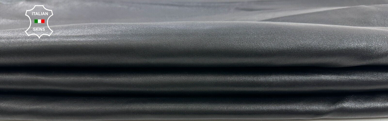BLACK Soft Italian STRETCH Backed Lambskin leather hides skins 6sqf 0.7mm #C2478