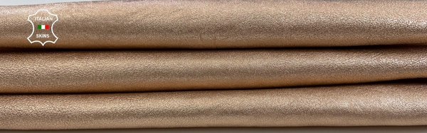 METALLIC ROSE GOLD WASHED ROUGH Thick Soft Lambskin leather 3+sqf 1.9mm #C1856