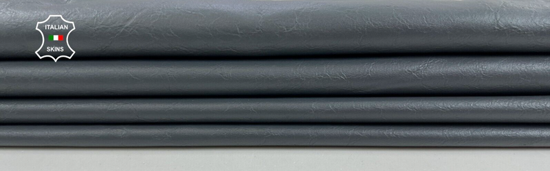 GREY COATED CRINKLE Thin Soft Italian Lambskin leather hides 6sqf 0.5mm #C1666