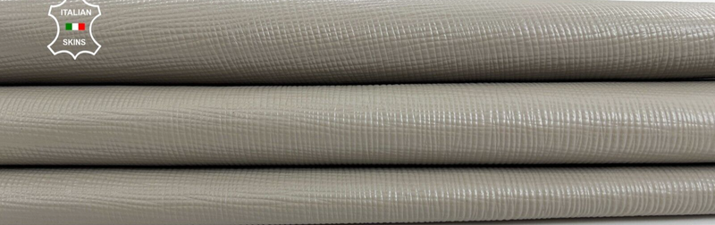 LIGHT GREY EPSOM TEXTURED PRINT ON Thin Italian Goat leather 4+sqf 0.6mm #C1377