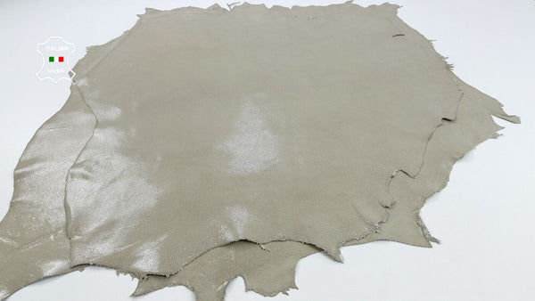 BEIGE CRACKED SHINY PRINTED Thick Soft Lamb leather 2 skins 15sqf 1.2mm #C2476