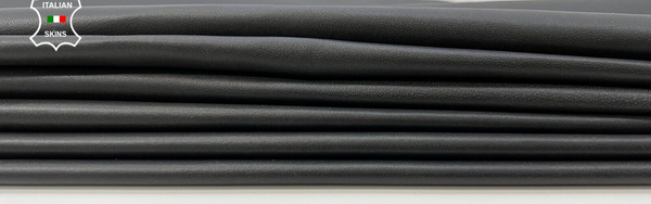 ANTHRACITE MIDNIGHT Thin Soft Italian Lambskin leather 2 SKINS 11sqf 0.6mm #C04
