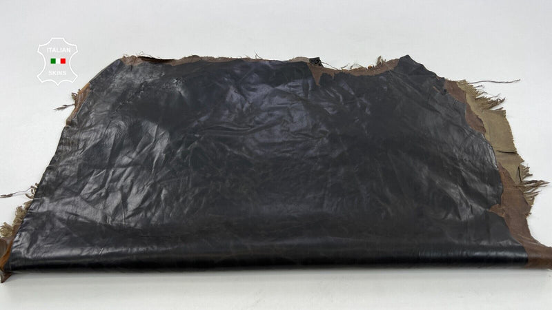 DARK BROWN ANTIQUED Thin Soft Stretch Lambskin leather hides 8sqf 0.6mm #C1437