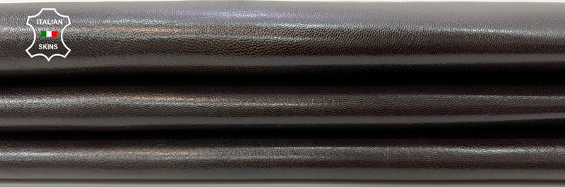DARK BROWN SHINY VEGETABLE TAN Thick Italian Goatskin leather 3+sqf 1.2mm C93