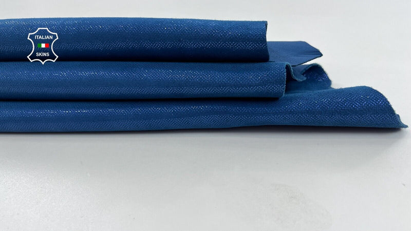 NUBUCK METALLIC BLUE SHIMMER PRINT Thick Soft Goat leather 4+sqf 1.1mm #C1317