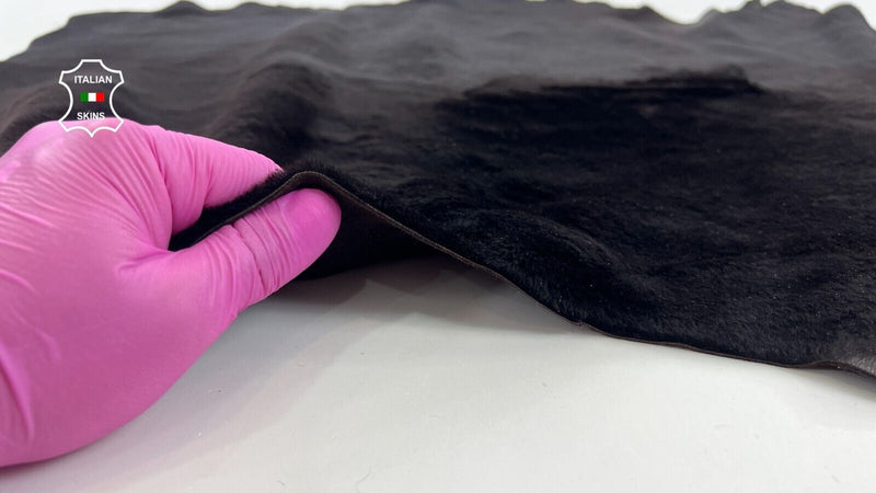DARK BROWN SHORT Hair On Italian sheepskin Lamb shearling fur hide 25"x30" C1391