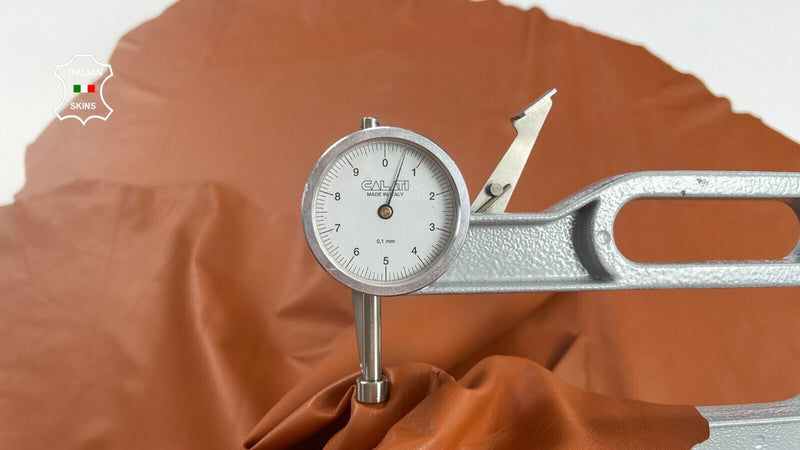 ORANGY TAN Thin Soft Italian Lambskin Sheep leather 2 skins 12sqf 0.6mm #C1887