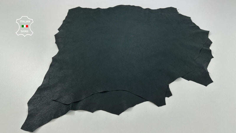 DARK PINE GREEN CRACKED VINTAGE Thin Lambskin leather 2 skins 11+sqf 0.5mm C2815