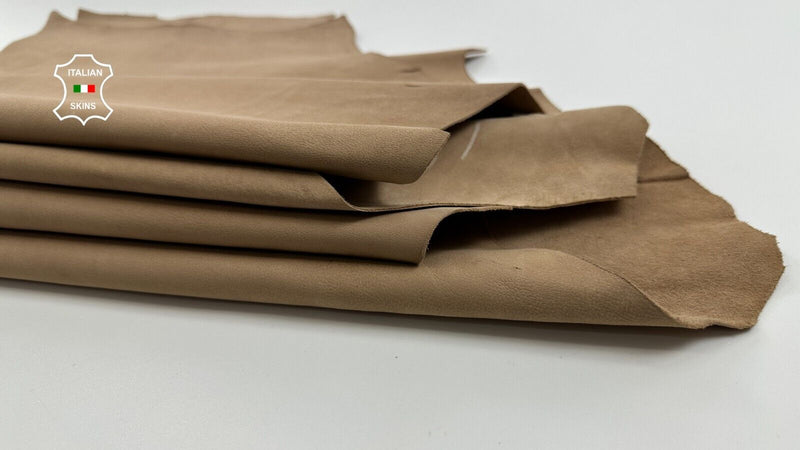 LIGHT SAND NUDE NUBUCK Italian Goatskin leather hides 2 skins 10sqf 1.0mm C3038