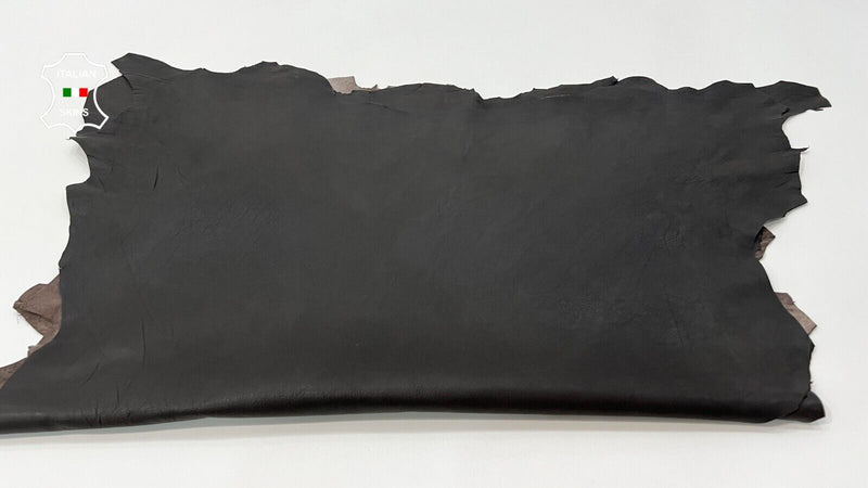 DARK BROWN ROUGH GRAINY Thick Soft Italian Goat leather 2 skins 14sqf 1.1mm C465