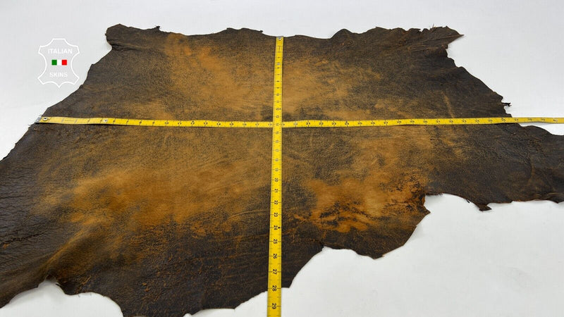 TAN NUBUCK ANTIQUED STONEWASH VINTAGE LOOK Soft Lamb leather 8sqf 1.0mm #C1434