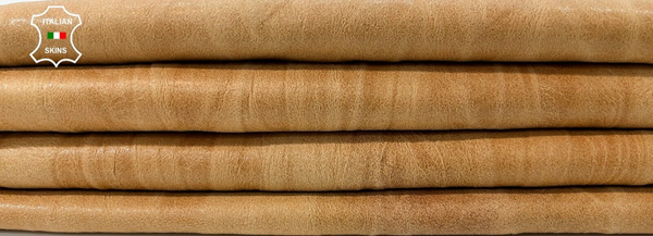 SAND TAN VINTAGE LOOK Soft Italian Lambskin Lamb leather hides 7sqf 1.0mm B10000