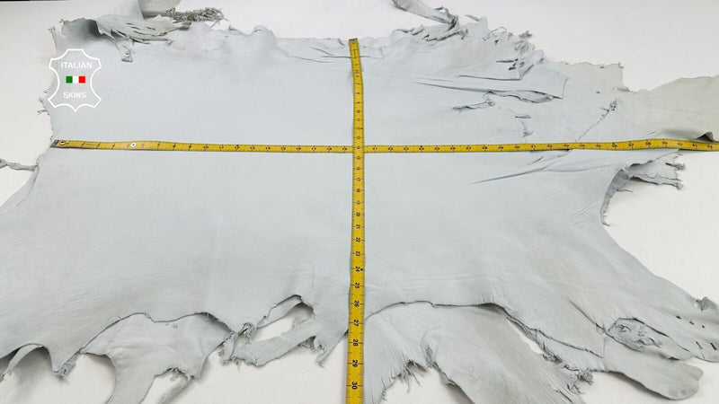 UNDYED OFF WHITE CHROME PROCESS Thick Lamb leather 2 skins 10+sqf 1.3mm #C2475