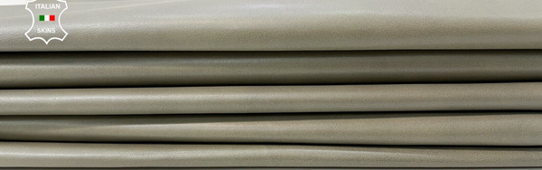KHAKI DISTRESSED Thin Soft Italian Lambskin leather hide 2 skins 10sqf 0.6mm C13