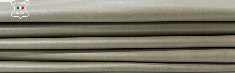 KHAKI DISTRESSED Thin Soft Italian Lambskin leather hide 2 skins 10sqf 0.6mm C13