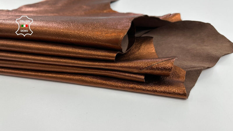 METALLIC COPPER ROUGH Soft Italian Goatskin leather  3 skins 15+sqf 0.9mm C2893