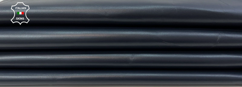 DARK NAVY BLUE SEMI GLOSS Italian Lambskin leather Bookbinding 10sqf 0.8mm B9816