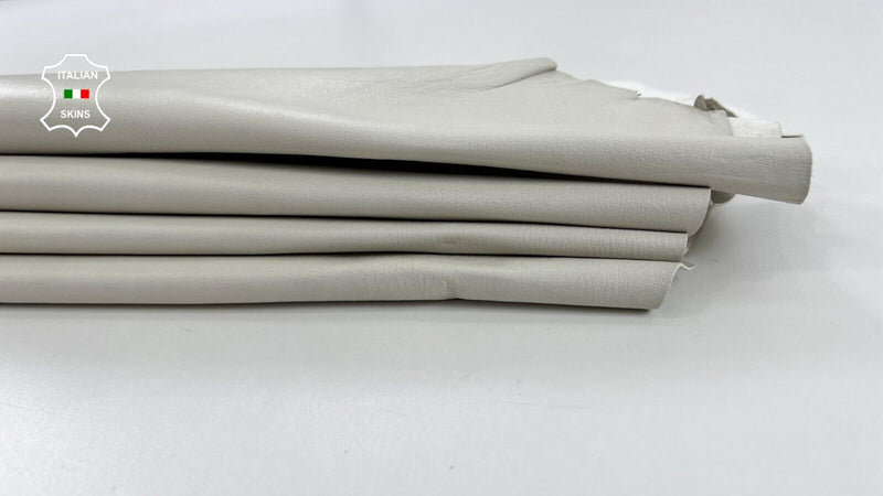 IVORY BONES LIGHT BEIGE Soft Italian Lambskin leather 3 skins 15sqf 0.9mm C664