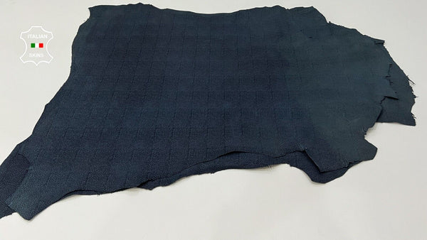 DARK BLUE REPTILE PRINT ON Thick Italian Goat leather 2 skins 14sqf 1.1mm #C272