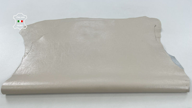 IVORY COATED SHINY Italian Goatskin Goat leather hides 2 skins 10sqf 1.0mm C1458