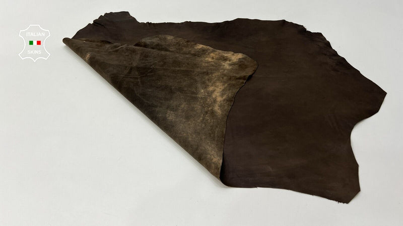 BROWN WASHED  ANTIQUED VEGETABLE TAN RUSTIC Soft Lamb leather 5sqf 0.8mm #C250