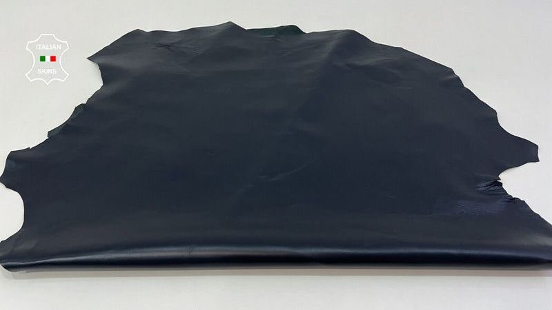 DARK NAVY BLUE SEMI GLOSS Italian Lambskin leather Bookbinding 10sqf 0.8mm B9816
