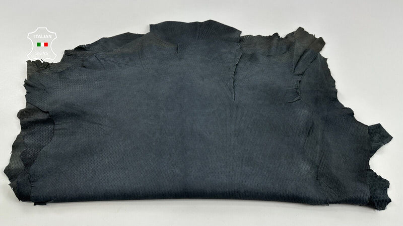 DARK BLUE PERFORATED RUSTIC ANTIQUED Lambskin leather 3 skins 21sqf 0.8mm #C2902