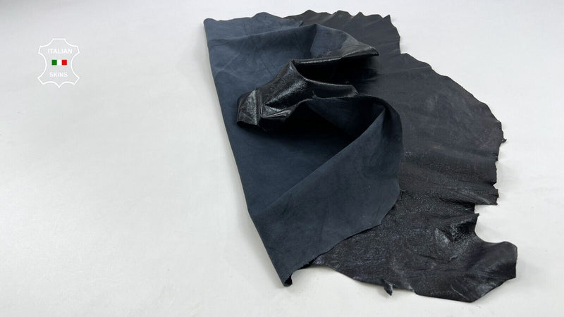 DARK MIDNIGHT BLUE SHINY PATENT Soft Italian Lambskin leather 7sqf 0.7mm #C1599