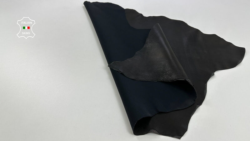 NATURAL BLACK Thick Soft STRETCH Backed Lycra Lambskin leather 6+sqf 1.4mm C2934