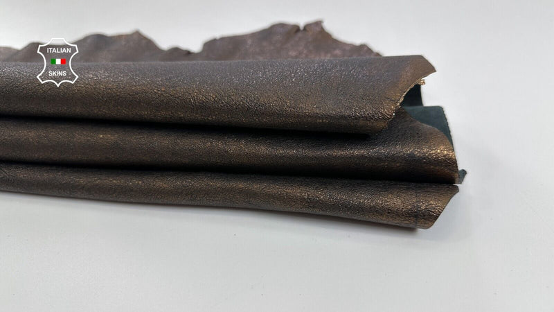 METALLIC ANTIQUED COPPER ROUGH Soft Italian Goatskin leather 5+sqf 1.0mm #C2818