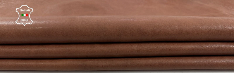 COGNAC BROWN WASHED VEGETABLE TAN Thick Italian Lamb leather 9sqf 1.4mm #C2863