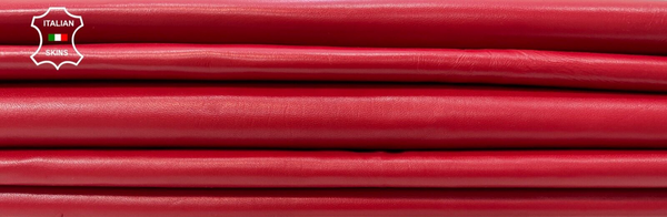 SCARLET RED Thin Soft Lamb leather hides Bookbinding 2 skins 10+sqf 0.6mm #B9979