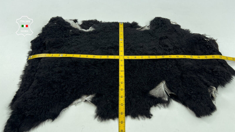 DARK BROWN CURLY SHORT Hair On sheepskin shearling 2 skins 16"x28" EACH #C1390