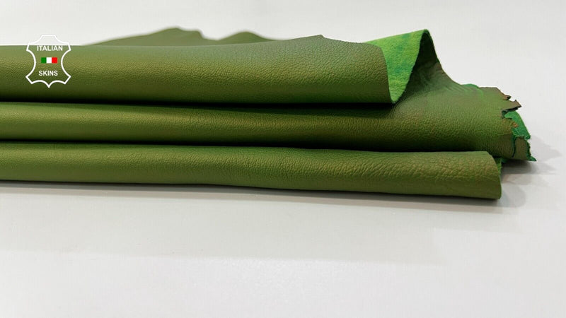 PEARLIZED GREEN Thick Soft Italian Lambskin Sheep leather hides 7sqf 1.1mm #C269