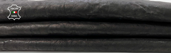 BLACK WASHED ANTIQUED VEGETABLE TAN Thick Goatskin leather hide 5sqf 1.6mm #C281