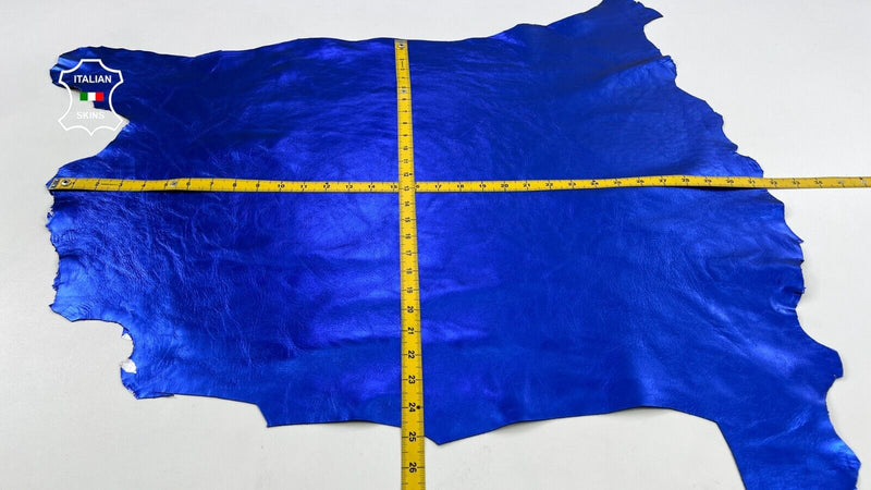 METALLIC COBALT BLUE ROUGH Italian Goatskin Goat leather hide 5sqf 1.0mm C1677
