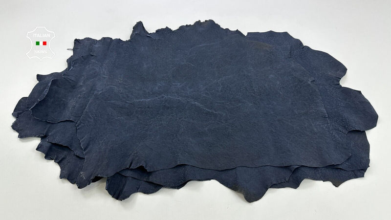 WASHED DARK BLUE MATTE VEGETABLE TAN Lambskin leather 3 skins 15sqf 1.2mm #C2375