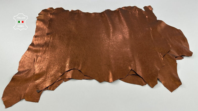 METALLIC COPPER ROUGH Soft Italian Goatskin leather  3 skins 15+sqf 0.9mm C2893