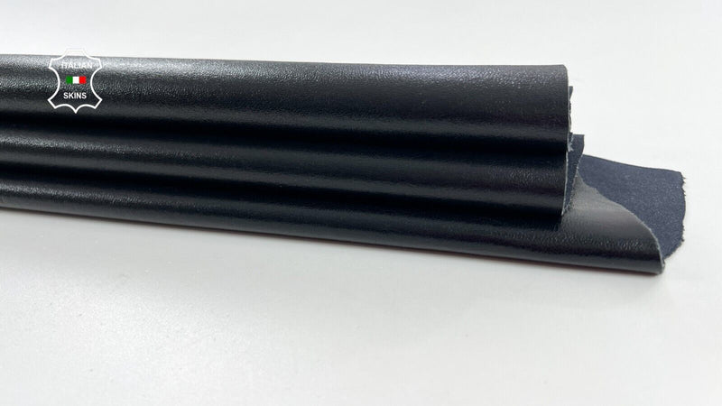 SHINY BLACK BACKED WITH LYCRA STRETCH Thick Lambskin leather 2sqf 1.1mm #C1515