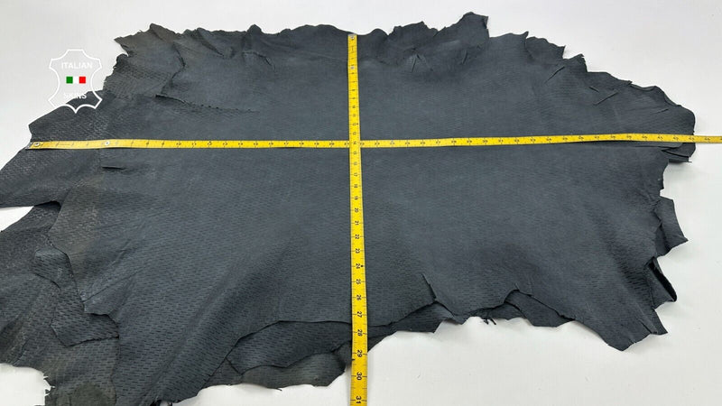 DARK BLUE PERFORATED RUSTIC ANTIQUED Lambskin leather 3 skins 21sqf 0.8mm #C2902