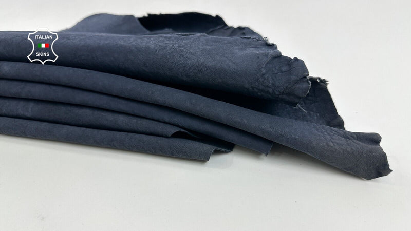 WASHED DARK BLUE MATTE VEGETABLE TAN Lambskin leather 3 skins 15sqf 1.2mm #C2375