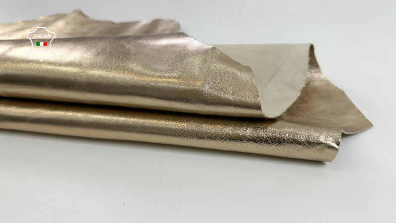 METALLIC PLATINUM SMOOTH Italian Goatskin Goat leather hides 5sqf 1.0mm C2584