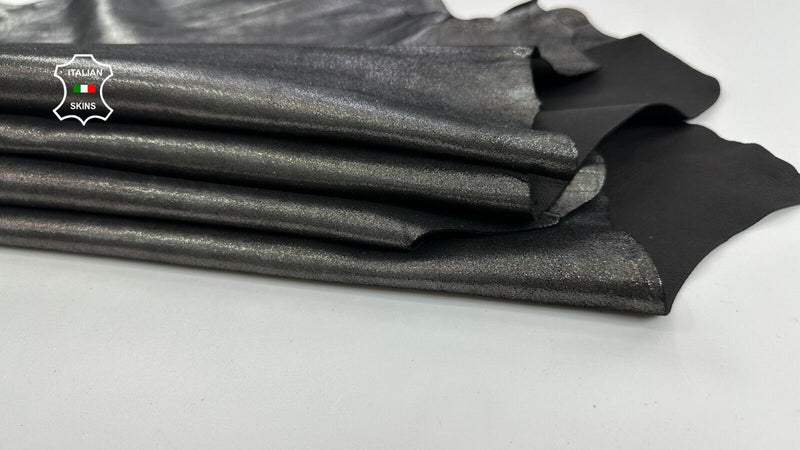 GUNMETAL LAME SHIMMER PRINT Soft Goatskin leather hides 2 skins 8sqf 1.0mm C2556