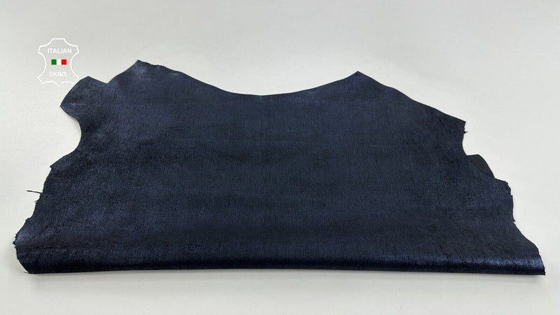 METALLIC DARK BLUE CANVAS PRINT Soft Italian Goatskin leather 5sqf 0.9mm #C2816