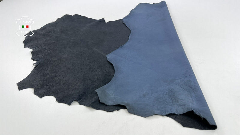 DARK BLUE ANTIQUED VERY VINTAGE Look Thin Soft Lamb leather 7sqf 0.6mm #C1489