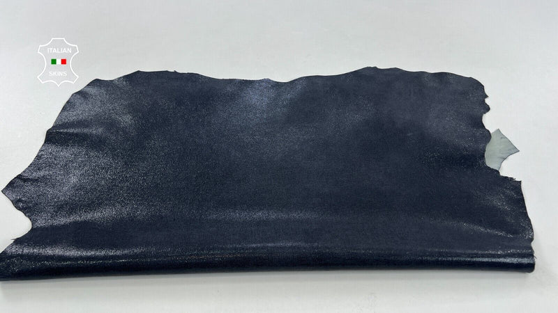 DARK BLUE SHINY CANVAS PRINT Soft Italian Lambskin leather hide 5sqf 0.7mm C1406