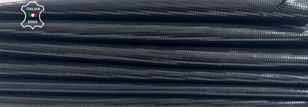 BLACK  SMALL SQUARES SHINY PRINT ON Goatskin leather 2 skins 8sqf 0.9mm #C1894