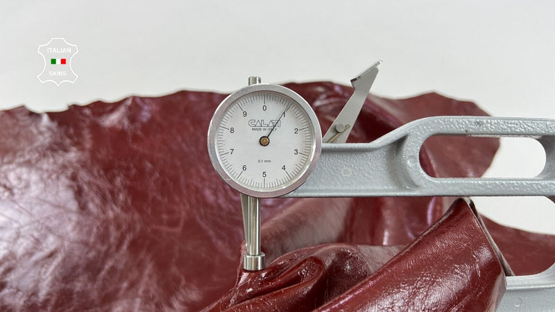 BRIC RED PATRENT SHINY CRINKLE Soft Italian Goatskin leather 7sqf 1.0mm #C1664